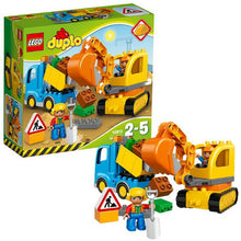 Load image into Gallery viewer, 10812 Duplo Town Toy Truck and Tracked Excavator, Large Building Bricks, Preschool Construction Set for Kids - MiniDreamMakers
