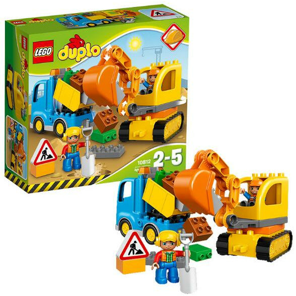 10812 Duplo Town Toy Truck and Tracked Excavator, Large Building Bricks, Preschool Construction Set for Kids - MiniDreamMakers