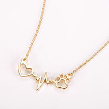 Load image into Gallery viewer, Pets Dogs Footprints Paw Heart Love Chain Pendant Necklace
