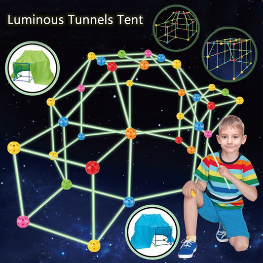 Kids Construction Fort Building Castles Tunnels Tents Kit DIY 3D Magination Cultivation Play House Assemble Toys Children Gifts - MiniDreamMakers
