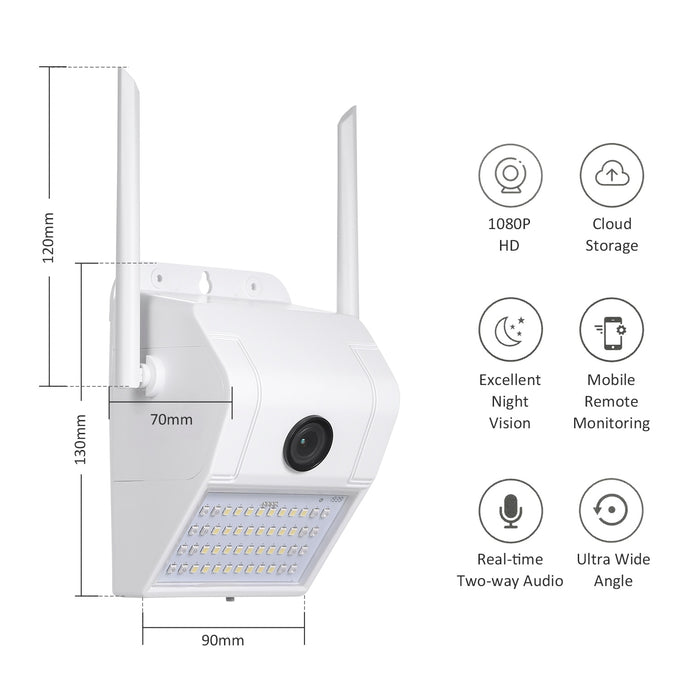 1080P Multifunctional WIFI Wireless Surveillance Outdoor Wall Light Webcam Security Camera PIR Motion Detection IP65 Waterproof - MiniDreamMakers