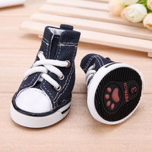 Load image into Gallery viewer, 4pcs Denim Pet Dog Shoes Anti-slip Waterproof Sporty Sneakers Booties Breathable Booties For Small Cats Dogs Puppy Dog Shoes - MiniDM Store
