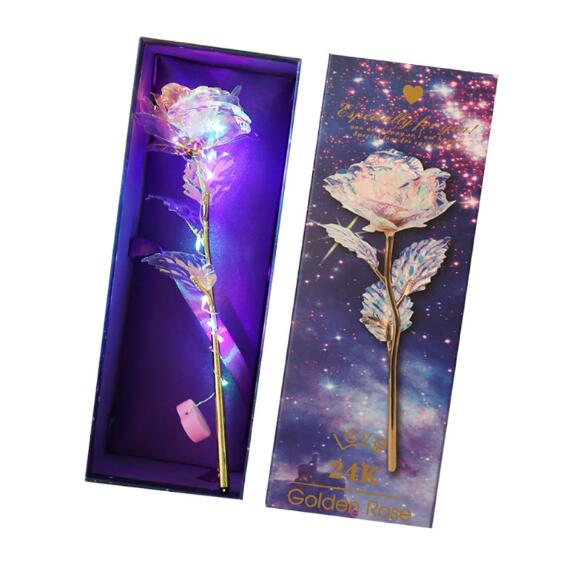 Romantic Colorful LED Fairy Rose Artificial Galaxy Rose Flowers for Girl Friend Valentine's Day Gift Wedding Party Home Decor - MiniDreamMakers