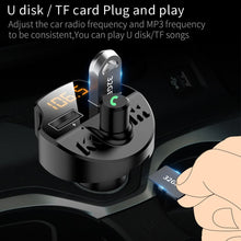 Load image into Gallery viewer, Car Fm Transmitter Bluetooth 5.0 Car Mp3 Player Modulator Adapter Battery Voltage TF Card Hands-free Dual USB Smart Chip T66 - MiniDreamMakers
