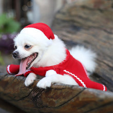 Load image into Gallery viewer, Pet Dog Cat Winter Warm Hat Cloak Set Pet Cosplay Costume Fashionable Christmas Elk Style Pet Dog Sweater Sets - MiniDreamMakers
