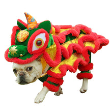 Load image into Gallery viewer, Funny Pet Cat Dog Costume Clothes Chinese Lion Dance Suit For French Bulldog Small Medium Dogs Corgi New Year Dress Up Apparel - MiniDreamMakers
