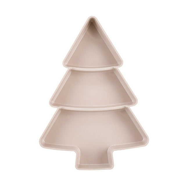 Christmas Tree Shape Candy Snacks Nuts Seeds Dry Fruits Plastic Plates Dishes Bowl Breakfast Tray Home Kitchen Supplies