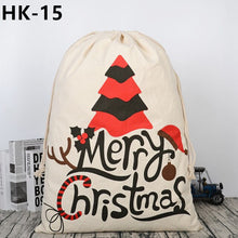 Load image into Gallery viewer, Wholesale Sacks 10pcs/lot Christmas Santa Bags Large 50*70 cm Canvas Santa Sack Canvas Cotton Elk Santa Claus Drawstring Ropebag - MiniDreamMakers
