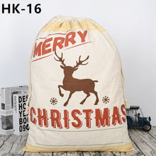 Load image into Gallery viewer, Wholesale Sacks 10pcs/lot Christmas Santa Bags Large 50*70 cm Canvas Santa Sack Canvas Cotton Elk Santa Claus Drawstring Ropebag - MiniDreamMakers
