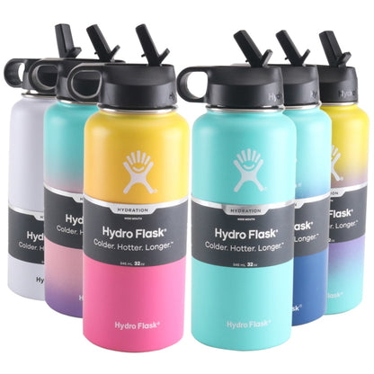 Hydro Flask 32oz Sports Water Bottle 40oz HydroFlask Stainless Steel Insulated Water Bottle Brand vsco Hydro Flask Straw Lid - MiniDM Store