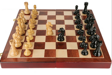 Load image into Gallery viewer, Bronze Retro Style Wooden Folding Chess Set - MiniDreamMakers
