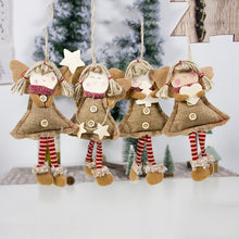 Load image into Gallery viewer, Christmas Decorations Wood Chips Christmas Smile Angel Doll Pendant Christmas Tree Ornaments Xmas Decorations for Home Kids Toys - MiniDreamMakers
