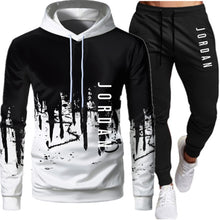 Load image into Gallery viewer, Sets Tracksuit Men Autumn Winter Hooded Sweatshirt Drawstring Outfit Sportswear Two Piece Set - MiniDreamMakers
