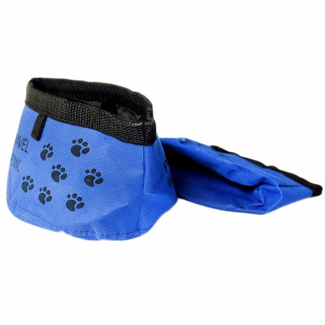 Portable Pet Dogs Cat Canvas Folding Travel Bowl Feeding Bowl Feeder Bottle Cat Dog Water Bowls Goods for Dogs - MiniDreamMakers