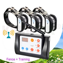 Load image into Gallery viewer, 2 in 1 Wireless Electronic Dog Fence System and Dog Training Collar Beep Shock Vibration Training for 1/2/3 dogs 6 Sets/lot - MiniDreamMakers
