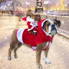 Load image into Gallery viewer, Christmas Dog Clothes Santa Claus Riding Deer Dog Costumes Funny Pet Outfit Riding Holiday Party Dressing Up Clothing For Dogs - MiniDreamMakers
