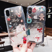 Load image into Gallery viewer, Christmas Fashion Liquid Glitter Sand Mobile Phone Cases For iphone 6 6s 5 S SE 7 8 Plus X XR XS Max

