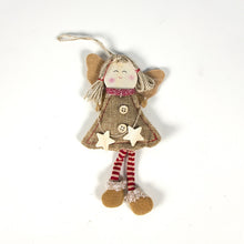 Load image into Gallery viewer, Christmas Decorations Wood Chips Christmas Smile Angel Doll Pendant Christmas Tree Ornaments Xmas Decorations for Home Kids Toys - MiniDreamMakers
