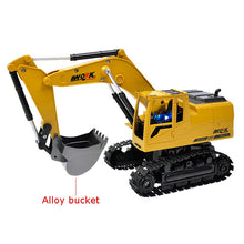 Load image into Gallery viewer, 8CH Simulation toy RC excavator toys with Musical and light Children&#39;s Boys RC truck Beach toys RC Engineering car tractor - MiniDreamMakers

