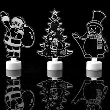 Load image into Gallery viewer, Merry Christmas Acrylic LED Light Christmas Tree Ornaments Pendant Christmas Santa Claus Snowman Light Xmas 2019 Navidad Decor - MiniDreamMakers
