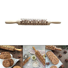 Load image into Gallery viewer, Christmas Engraved Roller Reindeer Snowflake Embossing Rolling Pin Cookies Noodle Biscuit Fondant Cake Dough walek do ciasta FB - MiniDreamMakers
