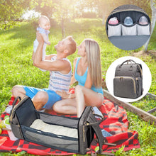 Load image into Gallery viewer, Moms And Dads Baby Backpack Convertible Lightweight Baby Diaper Bag Bed Multi-purpose Travel Storage Bag Baby Nappy Bag Baby Bed - MiniDreamMakers
