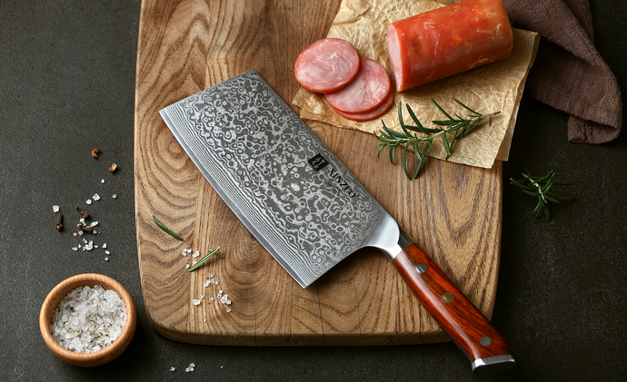 XINZUO 1/4PC Kitchen Knife Sets vg10 Core Damascus Steel Chef Santoku Utility Cleaver Knives Stainless Steel Slicing Meat Cutlery - MiniDreamMakers