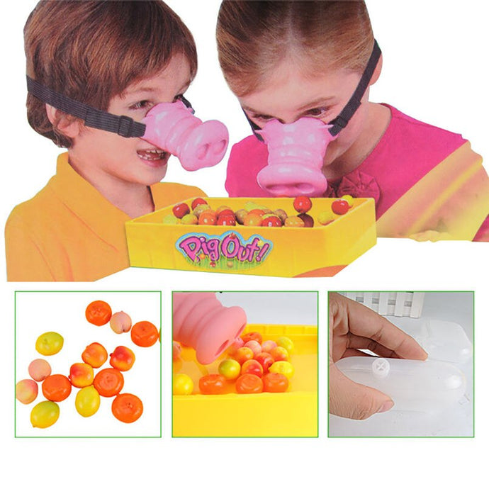 Creative Pig Out Game Greedy Pig Game Funny Toy Party Game For Family Children toys Adults interactive Pig Nose Sucking Game toy - MiniDreamMakers