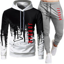 Load image into Gallery viewer, Sets Tracksuit Men Autumn Winter Hooded Sweatshirt Drawstring Outfit Sportswear Two Piece Set - MiniDreamMakers
