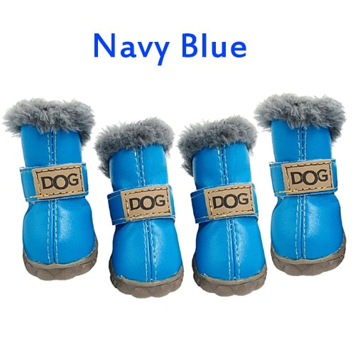 Pet Dog Shoes Winter Super Warm 4pcs/set Dog Boots Cotton Anti Slip XS XXL Shoes For Small Dogs Pet Product Chihuahua Waterproof - MiniDreamMakers