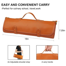 Load image into Gallery viewer, WESSLECO Kitchen Chef Knife Bag Roll Bag Synthetic Leather Knife Carrying Storage Case with 10 Pockets - MiniDreamMakers
