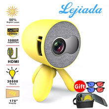 Load image into Gallery viewer, LEJIADA YG220 Mini Projector 3.5mm Audio Phone with screen Update Version Portable Pocket Cute Projector Video Player Kids Gift - MiniDreamMakers
