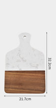 Load image into Gallery viewer, Marble and Acacia Wood Kitchen Chopping Board Non Slip Cutting Blocks Fruit Cheese Tools Knife Accessories Steak Pizza Tray - MiniDreamMakers
