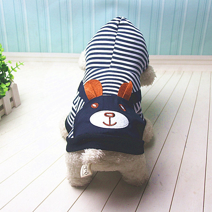 Fashion Striped Pet Dog Clothes for Dogs Coat Hoodie Sweatshirt Winter Ropa Perro Dog Clothing Cartoon Pets Clothing - MiniDM Store
