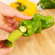 Load image into Gallery viewer, 2in1 Pepper Chili Bell Jalapeno Corer Seed Remover Green Pepper Chilli Cutter Corer Slicer Fruit Peeler Kitchen - MiniDreamMakers
