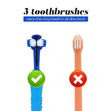 Load image into Gallery viewer, Dog Toothbrush Soft Pet Cat Toothbrush withThree Sided Dogs Rubber Tooth Brush Bad Breath Tartar Teeth Tool Pet Accessories - MiniDreamMakers
