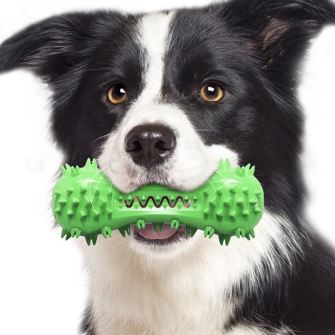 Dog Toys Squeeze Squeaky Dog Toys Dumbbell Shaped Faux Bone Pet Chew Toys - MiniDreamMakers