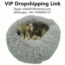 Load image into Gallery viewer, VIP Pet Dog Bed For Dog Large Big Small For Cat House Round Plush Mat Sofa Dropshipping Products Pet Calming Bed Dog Donut Bed - MiniDreamMakers
