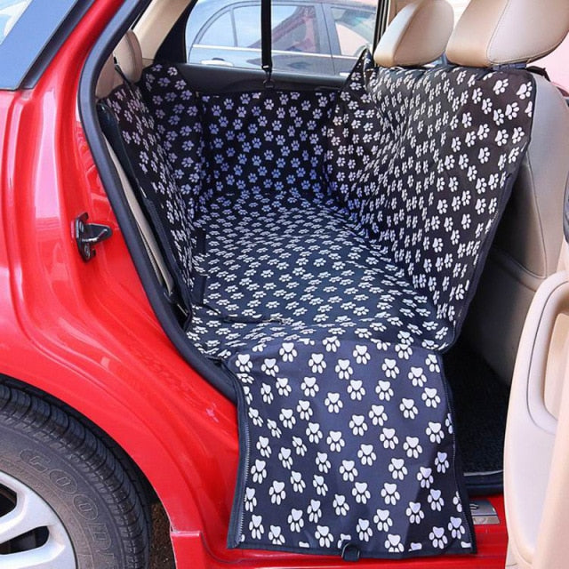 Pet carriers Oxford Fabric Paw pattern Car Pet Seat Cover Dog Car Back Seat Carrier Waterproof Pet Mat Hammock Cushion Protector - MiniDreamMakers